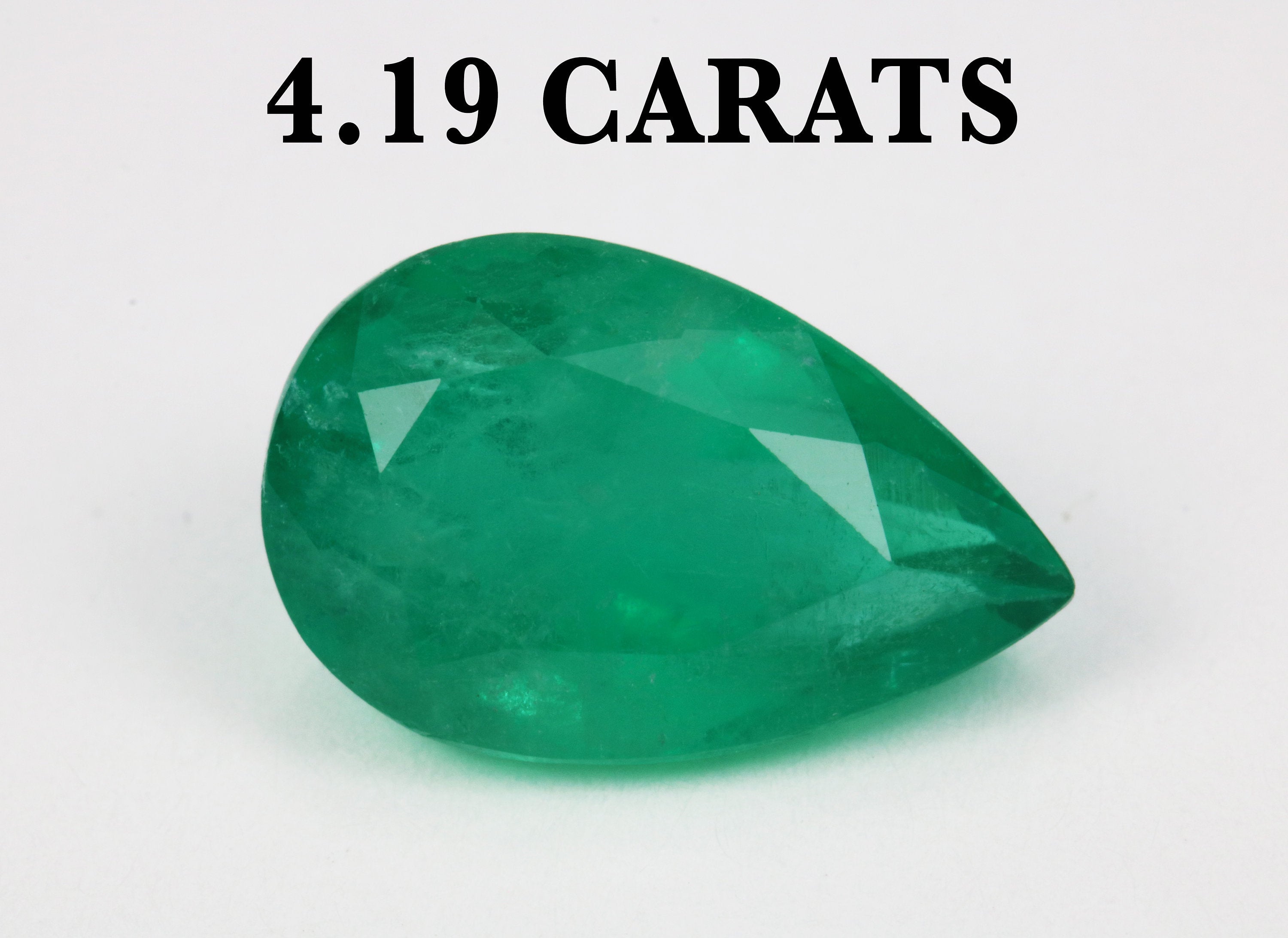 4.19 Carat Emerald Teardrop, 13x9MM Loose Emerald Pear, Natural Emerald,Green Emerald, green emerald stone, Teardrop Emerald,Faceted emerald - JR Colombian Emeralds