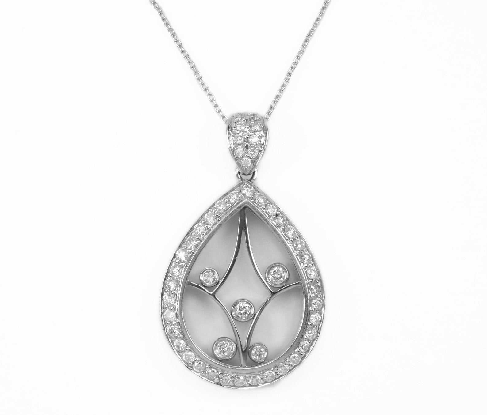 0.60pts Diamond - Camphor Glass Pendant 18K