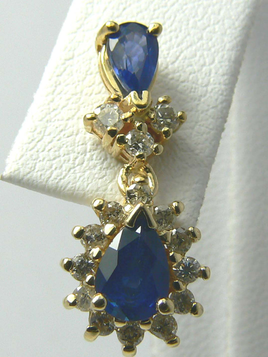 Blue Sapphire & Diamond Chandelier Earrings