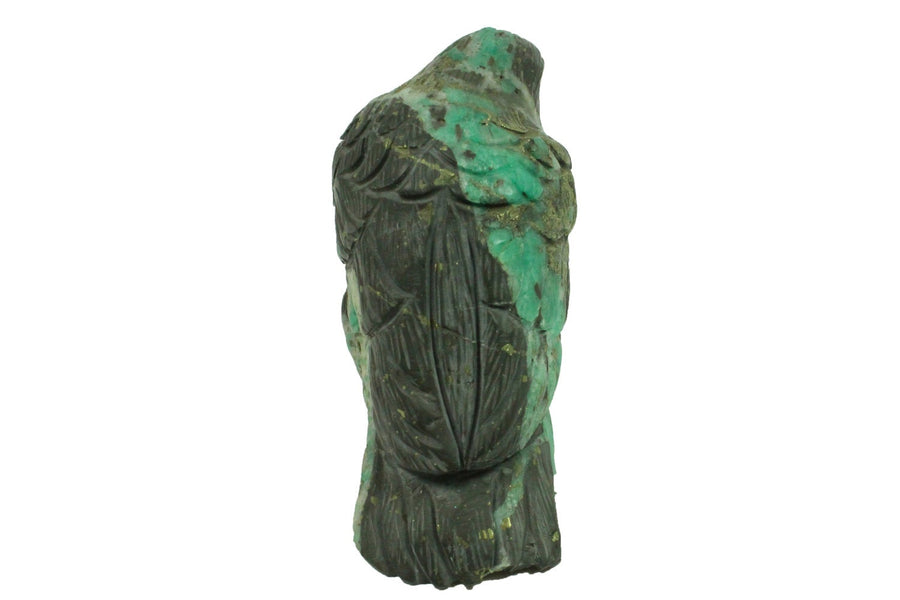 Matrix-Embedded Colombian Emerald Sparrow Carving