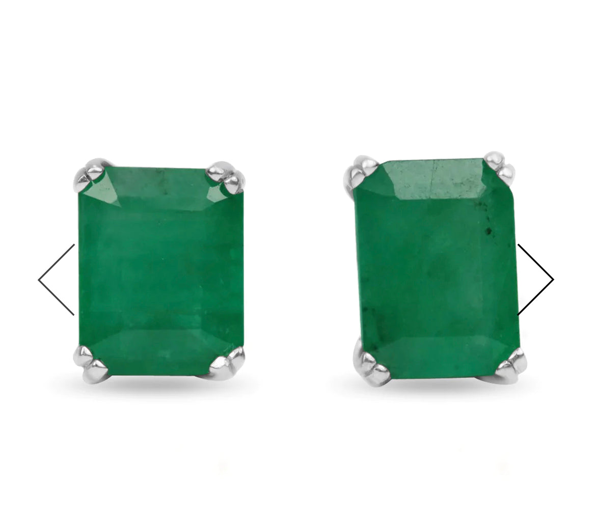 18K emerald bezel earrings with your pearls - JR Colombian Emeralds