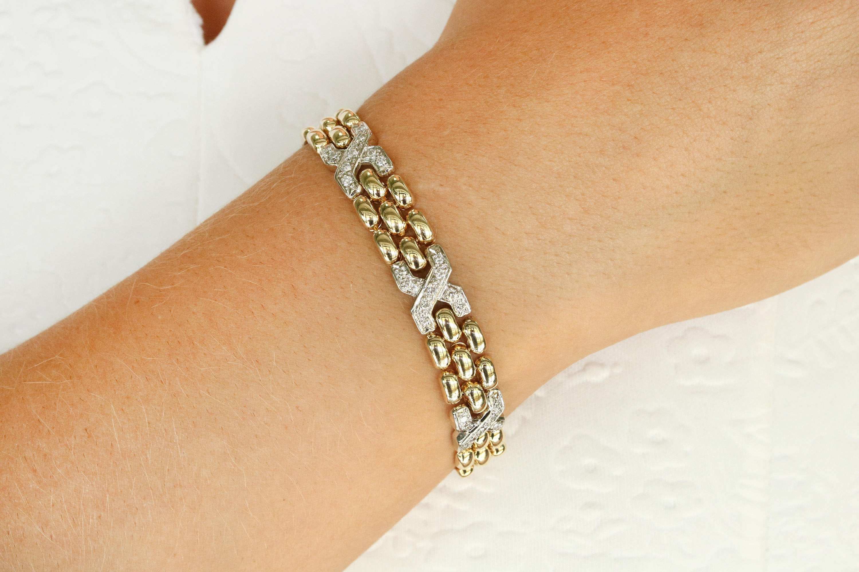 1.15tcw Diamond "X"s Tennis Bracelet 14K