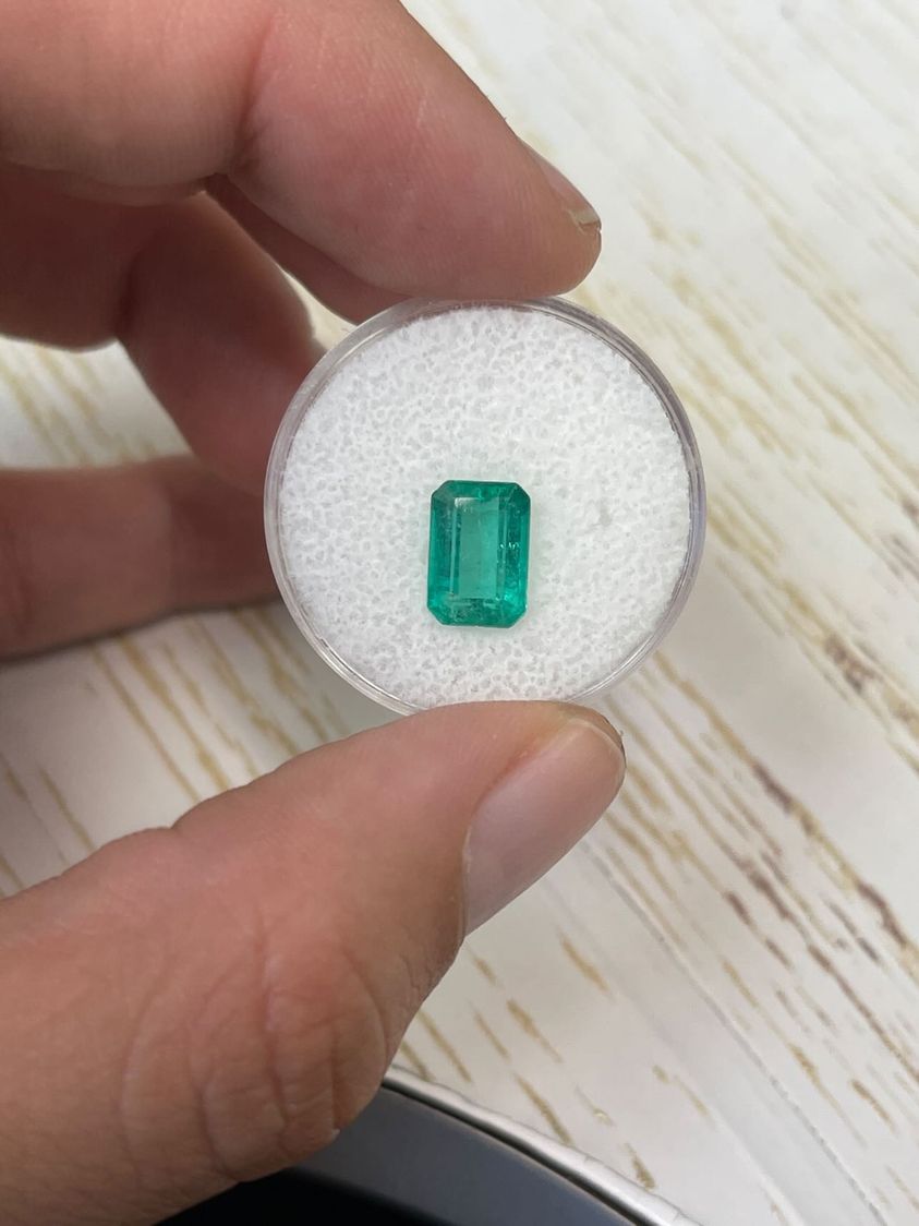 2.53tcw 14K Natural Emerald Cut & Diamond Double Prong Ring- Size 9 - JR Colombian Emeralds