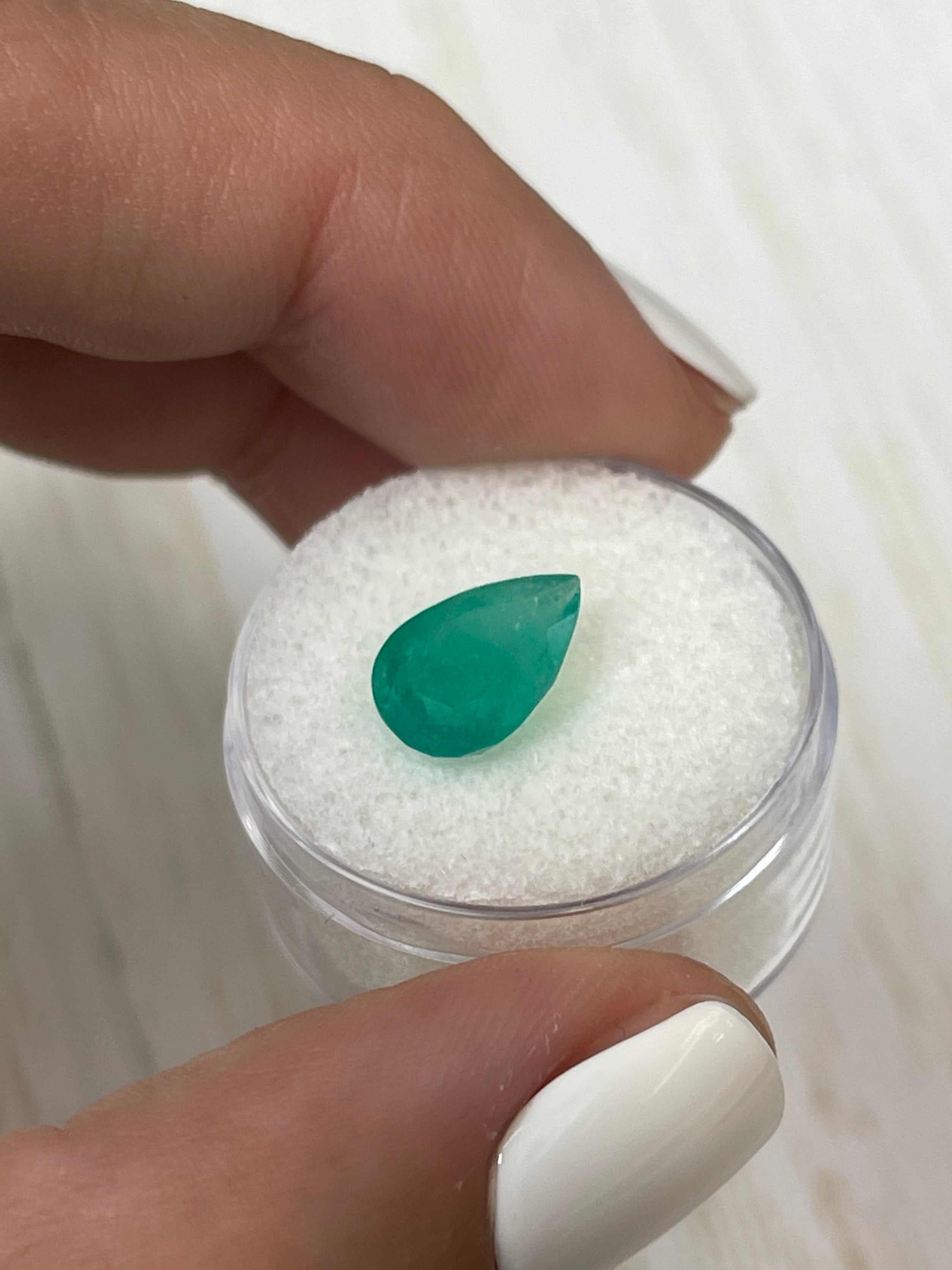 2.59 Carat 11x8 Green Natural Loose Colombian Emerald-Pear Cut