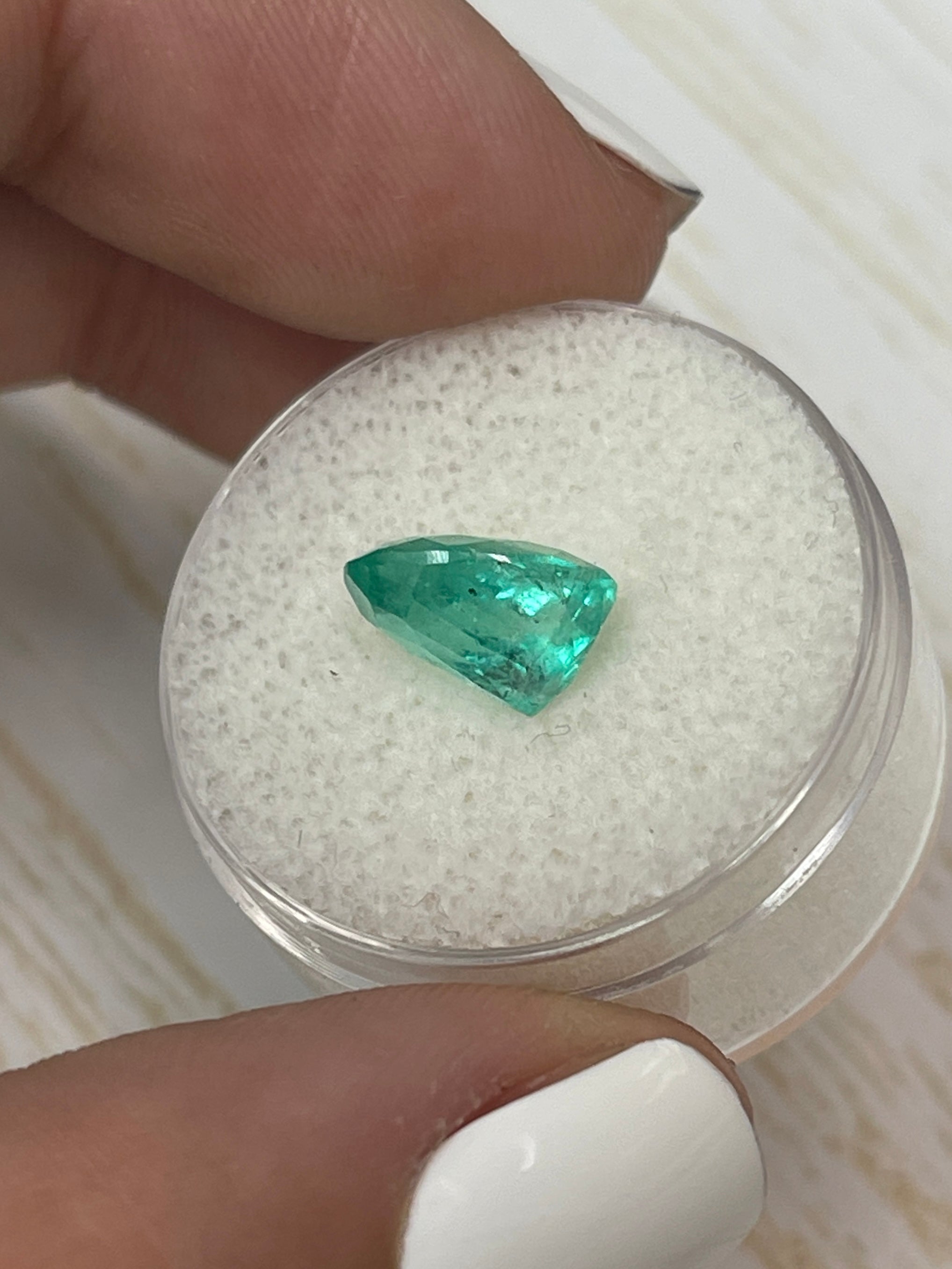 2.88 carat light bluish green natural Colombian emerald oval cut gemstone by JR Colombian Emeralds.