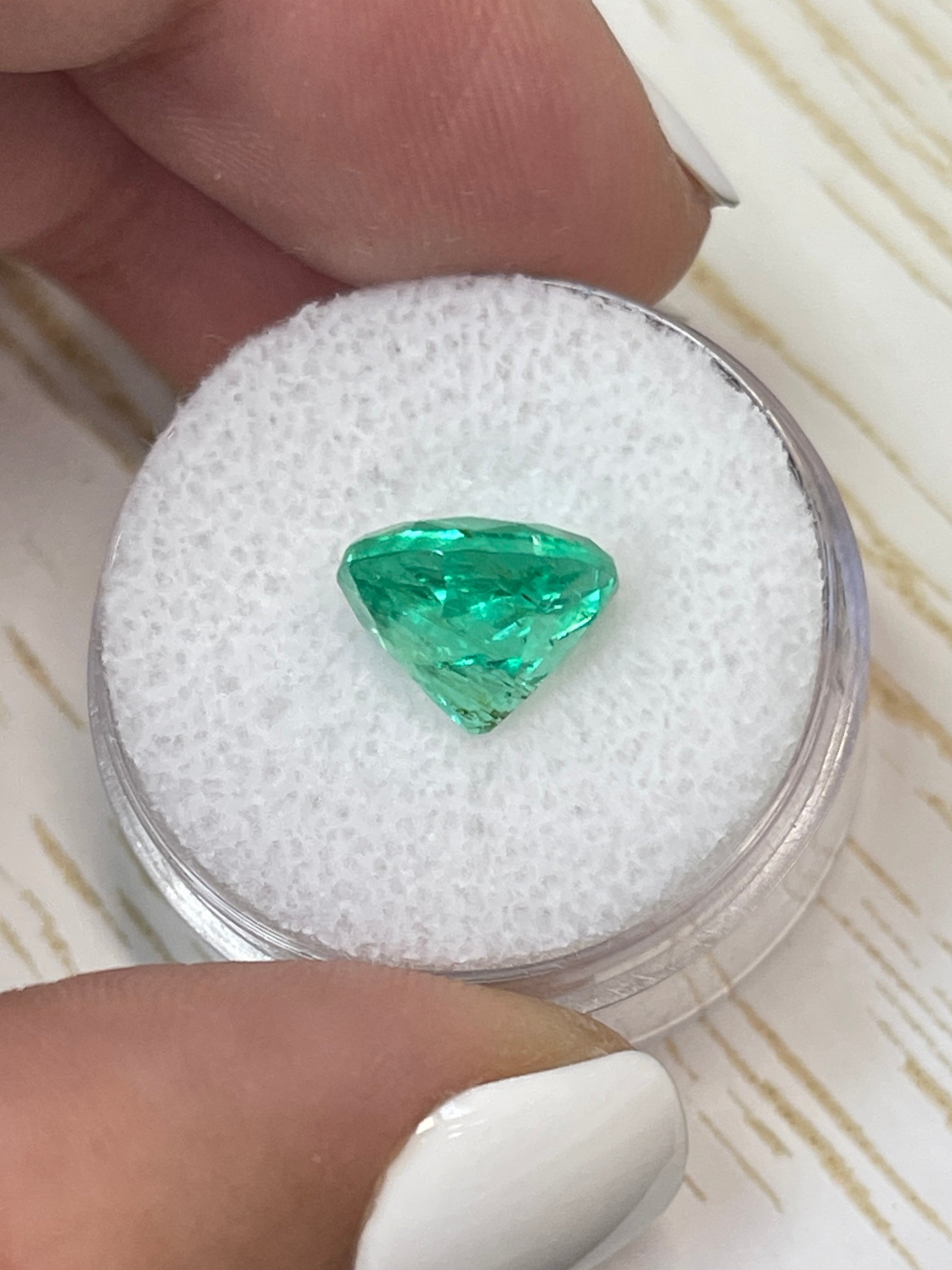 4.14 carat round green Colombian emerald loose gemstone from JR Colombian Emeralds, natural and rare find with certification.