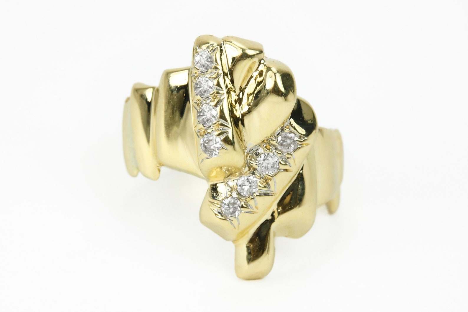 Everyday Ring, Diamond Everyday Ring, Big Gold Ring