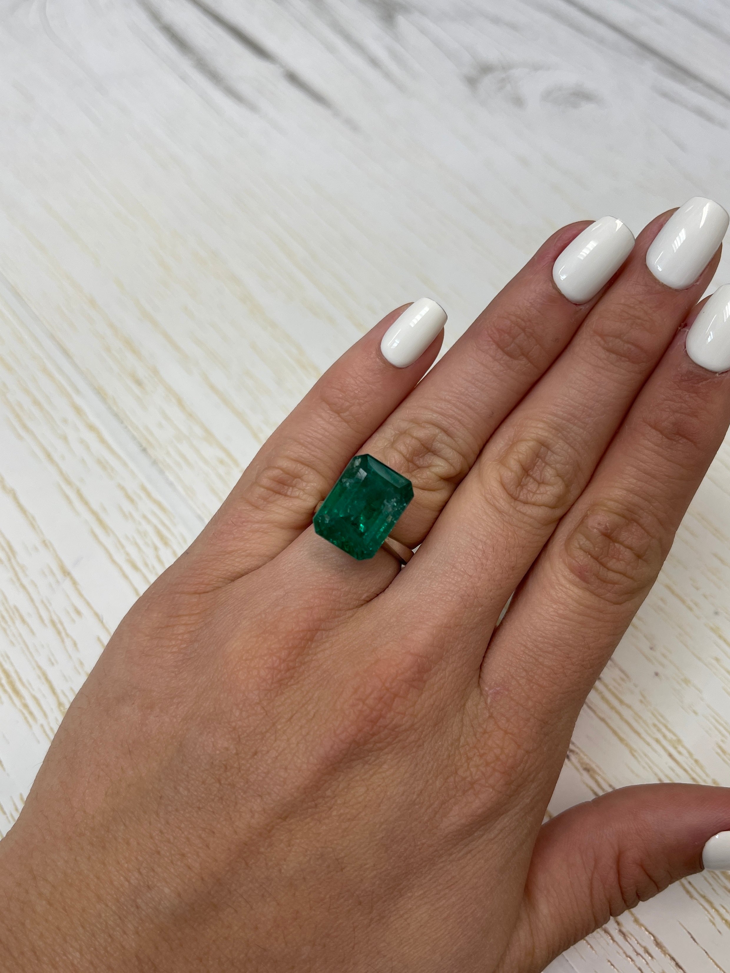 Large 12.45 Carat 15.6x12 Deep Green Natural Loose Zambian Emerald