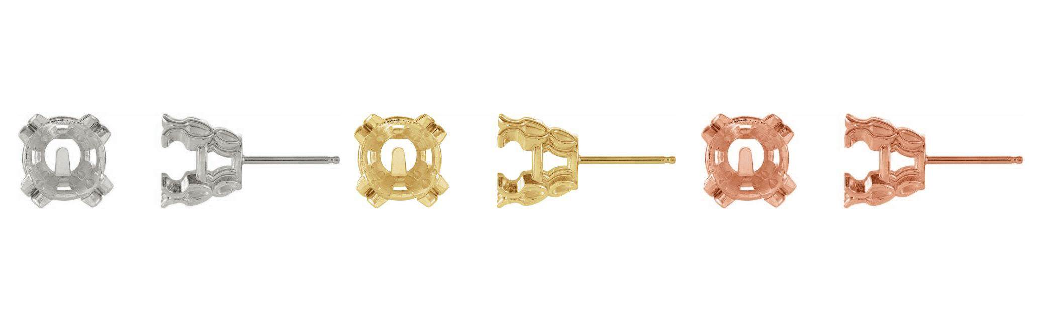JR Colombian Emeralds 14K yellow gold earrings with 0.45tcw round natural emerald double prong stud earrings.