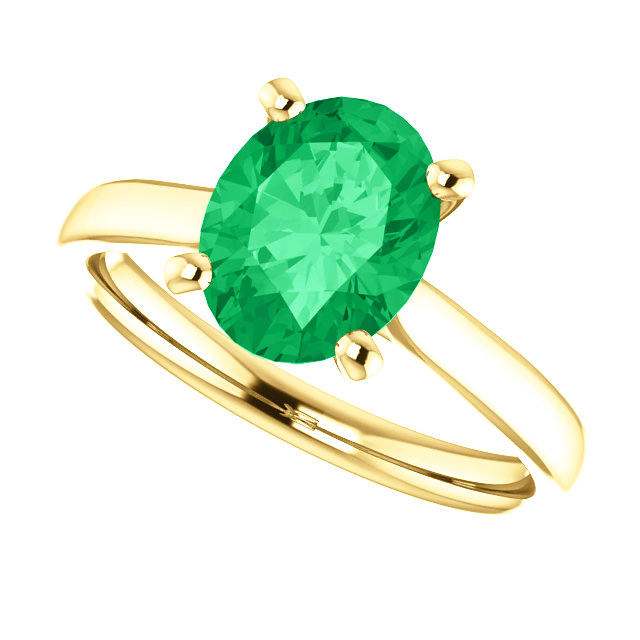 Brilliant Emerald Oval Cut Solitaire