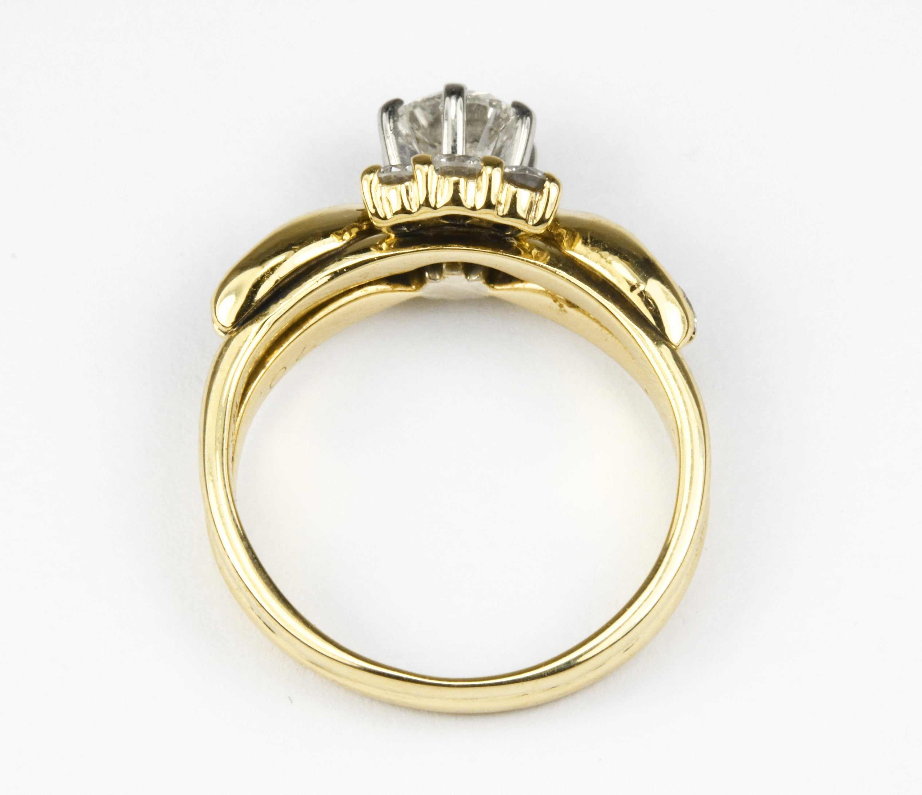 1.20tcw Diamond Solitaire & Tiara Wedding Set 14K