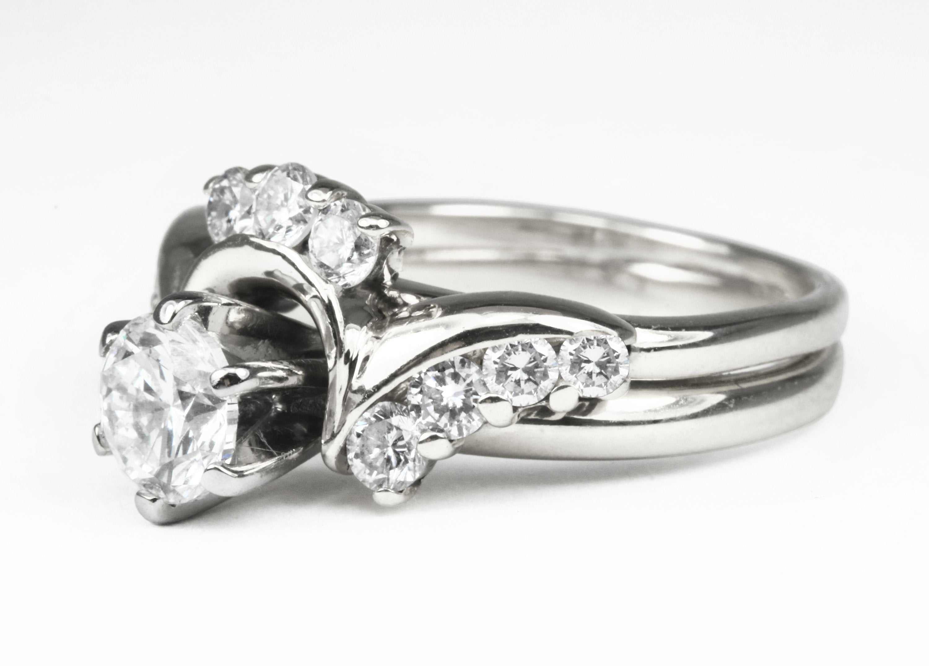 1.20tcw Diamond Solitaire & Tiara Wedding Set 14K