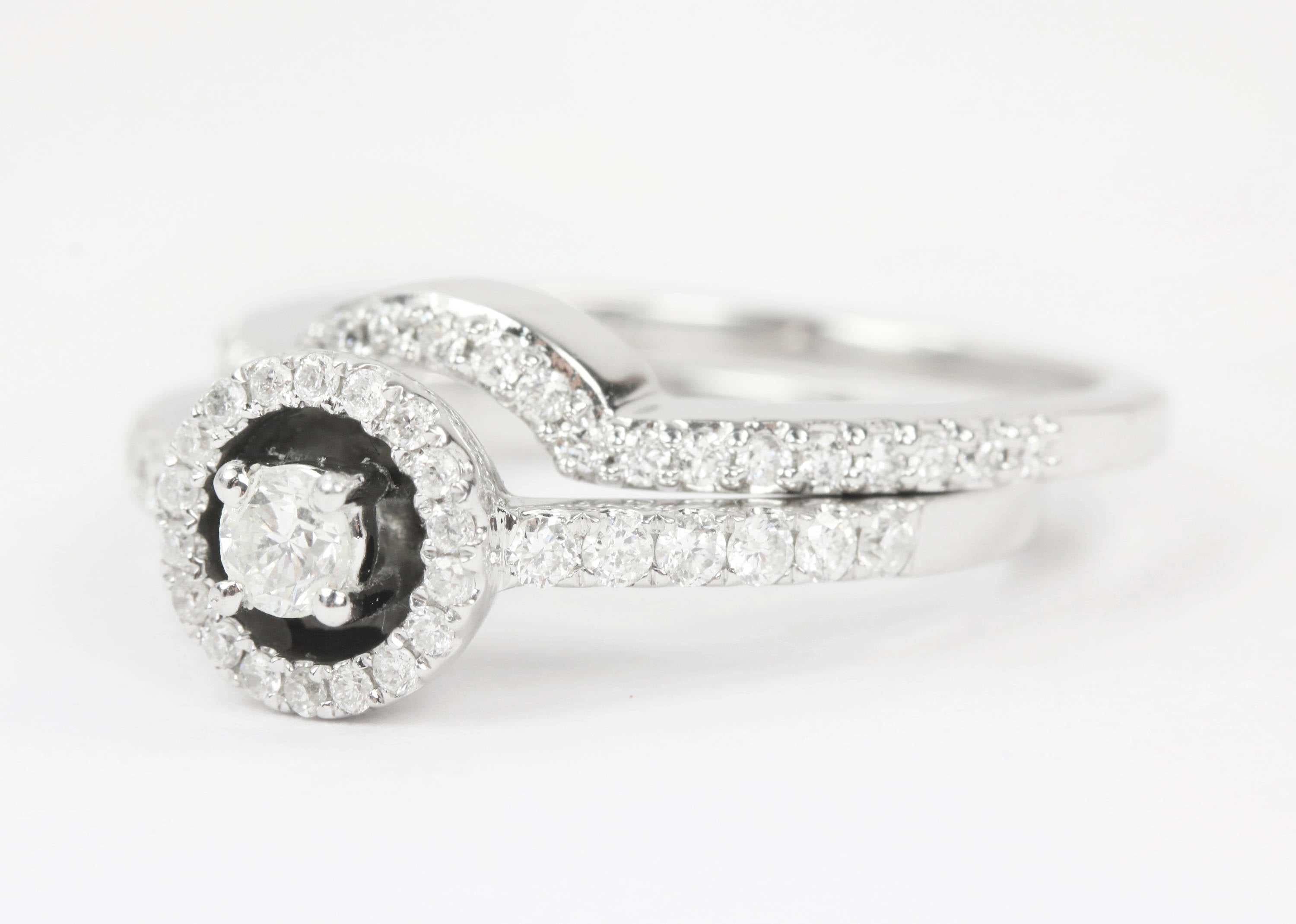 0.77tcw Modern Pave Diamond Engagement Ring 14K