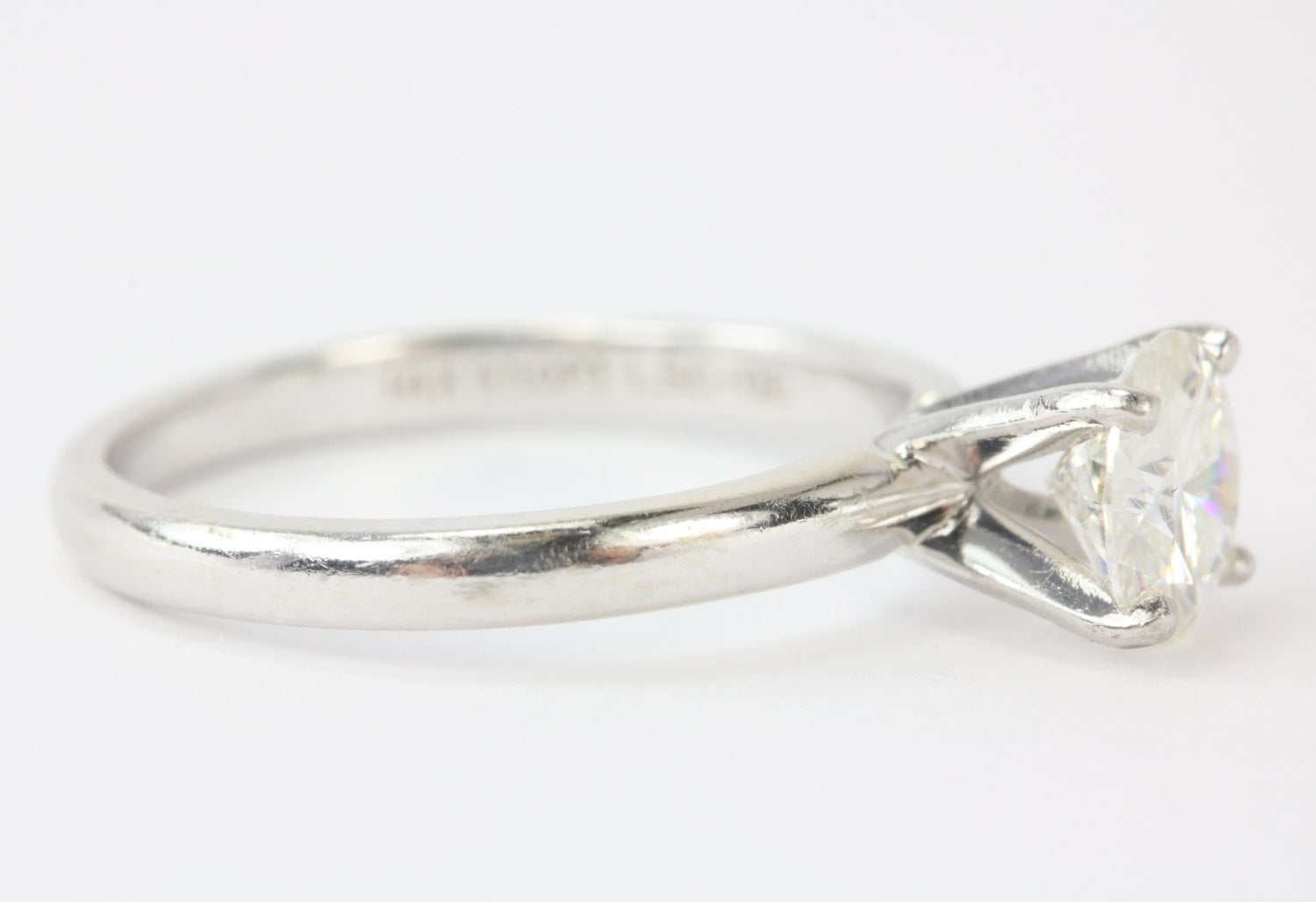 1.0 Carat Diamond Solitaire Engagement Ring Platinum & Gold