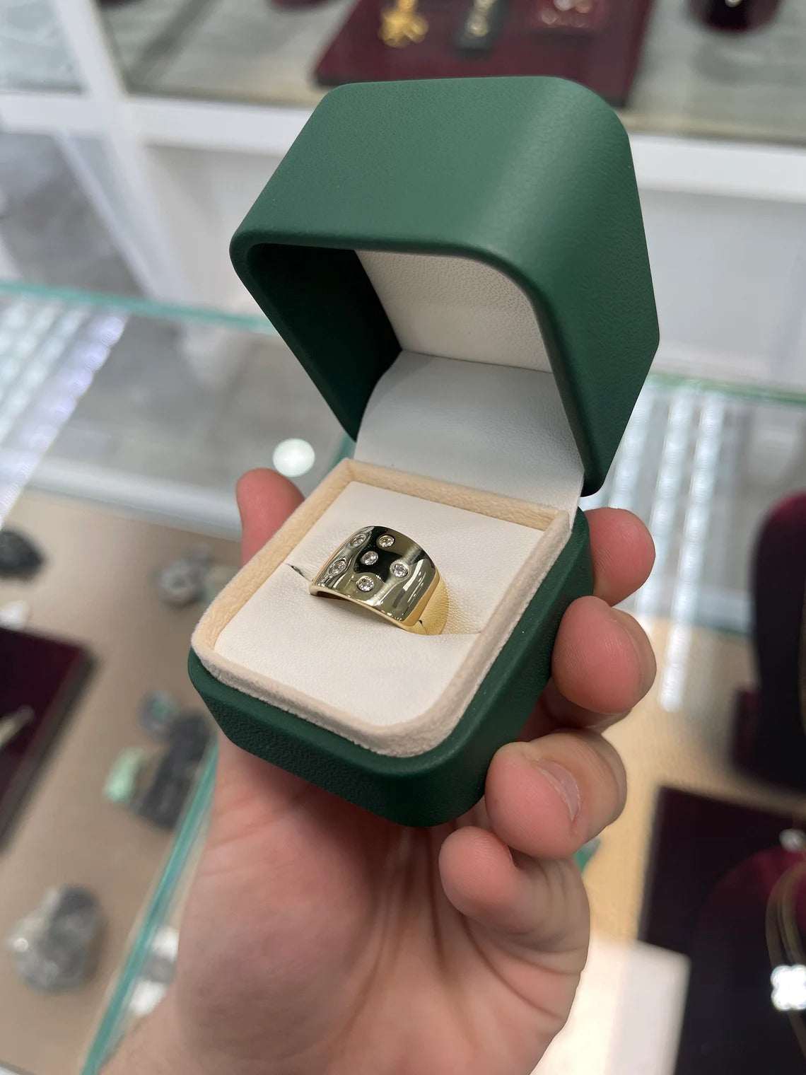 0.50tcw 14K Unisex Wide 14.5MM Diamond Band Gold