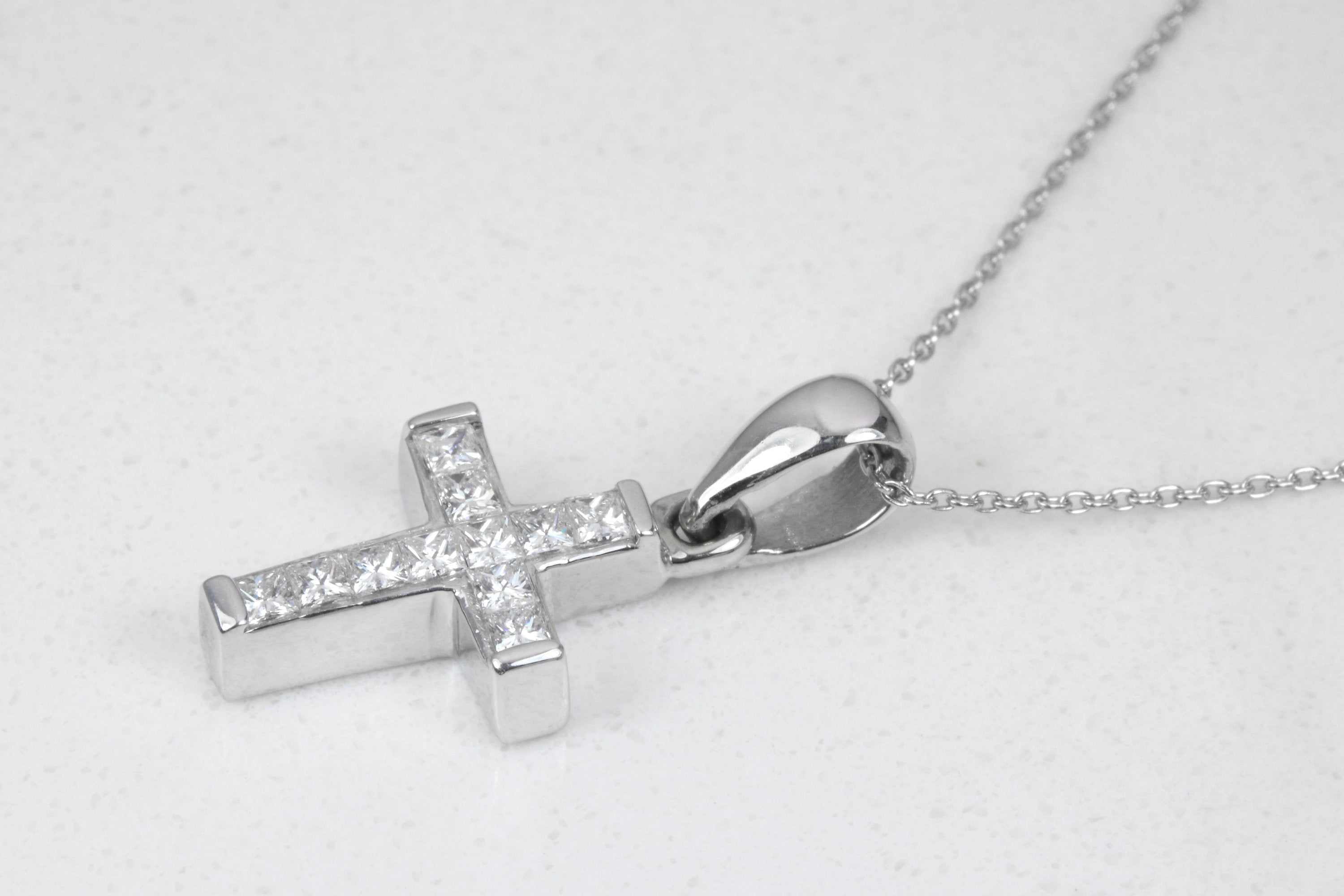Diamond Cross Necklace 18K