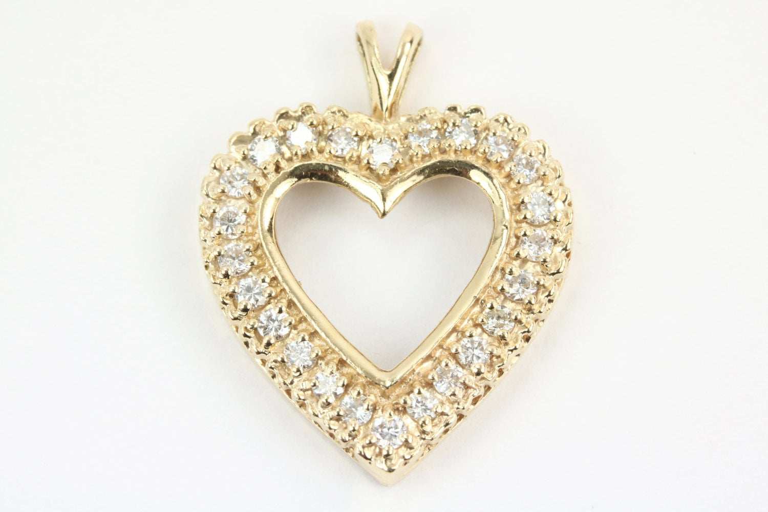 1/2tcw Diamond Heart Pendant Anniversary Gift Yellow Gold 14K
