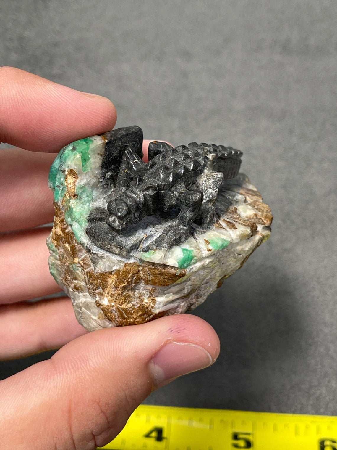 Colombian Emerald Alligator Rough Crystal Sculpture