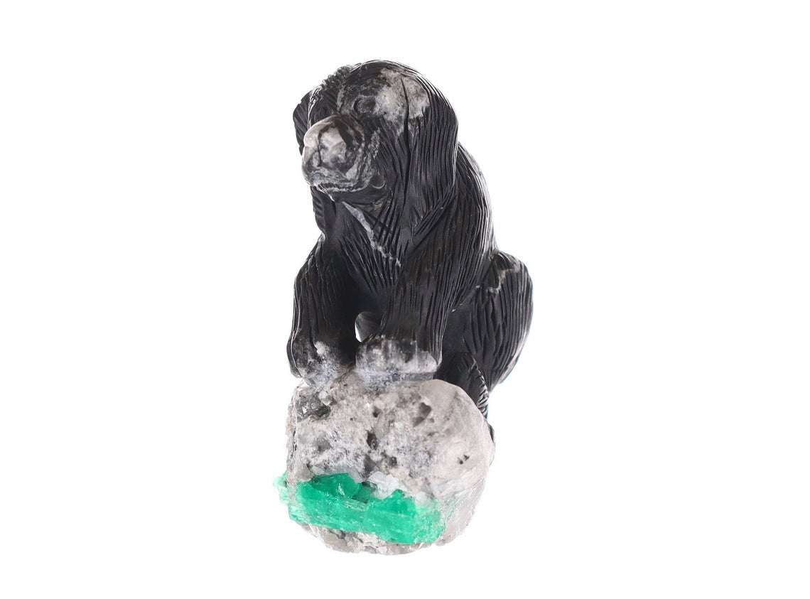 Colombian Emerald Dog Rough Crystal Sculpture