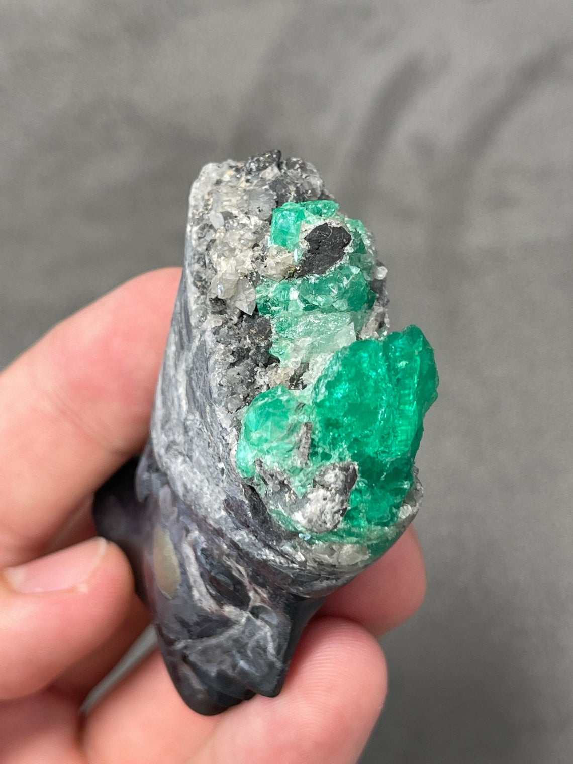 Egyptian Goddess Figurine Crafted from Rough Colombian Emerald Crystal