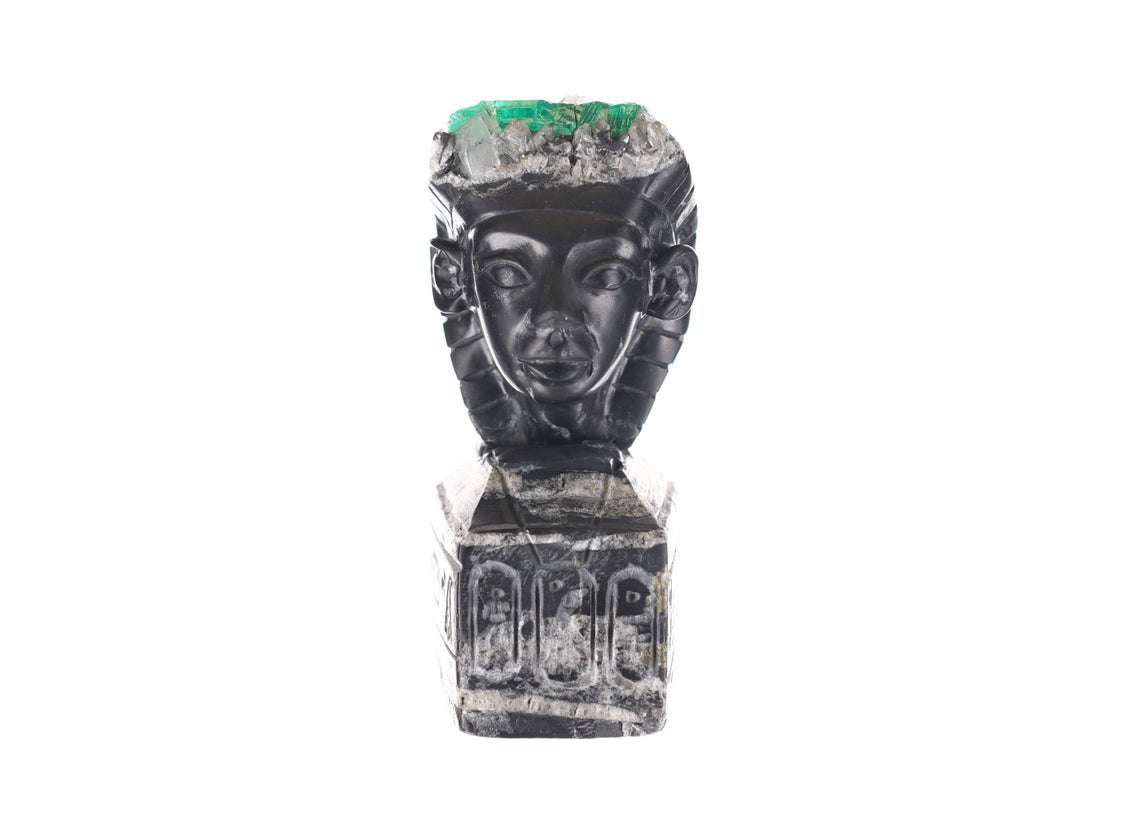 Colombian Emerald Egyptian Rough Crystal Sculpture