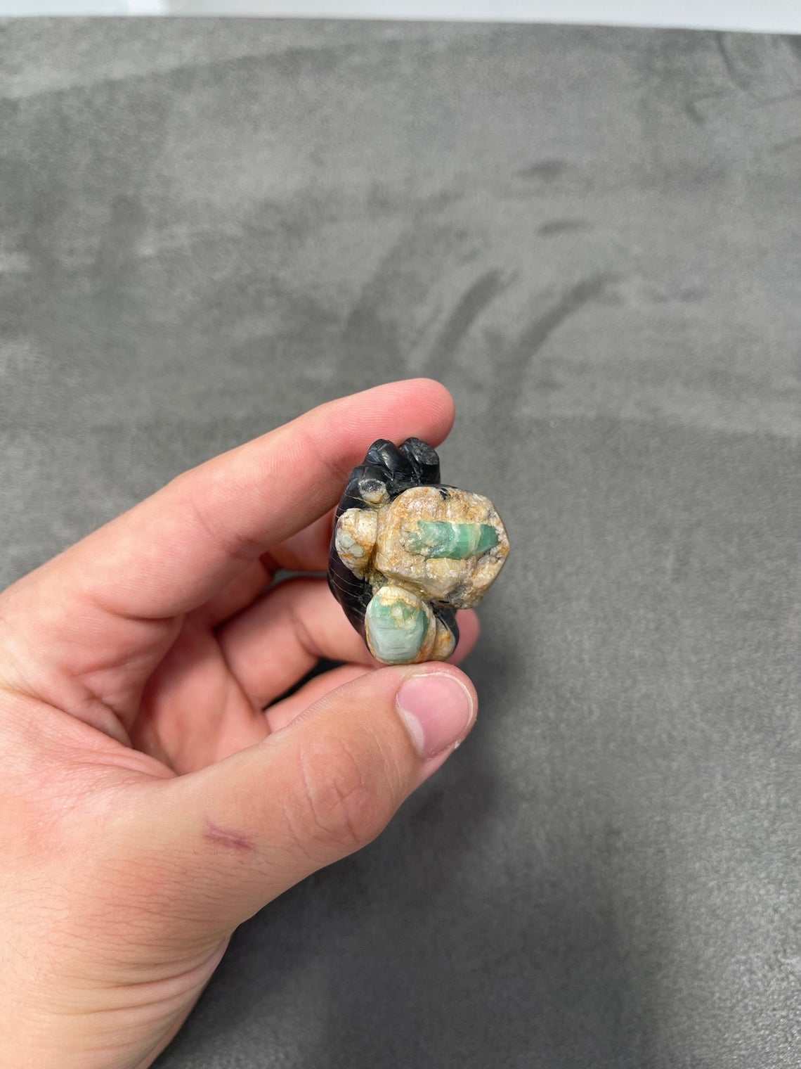 Colombian Emerald Hand Rough Crystal Sculpture