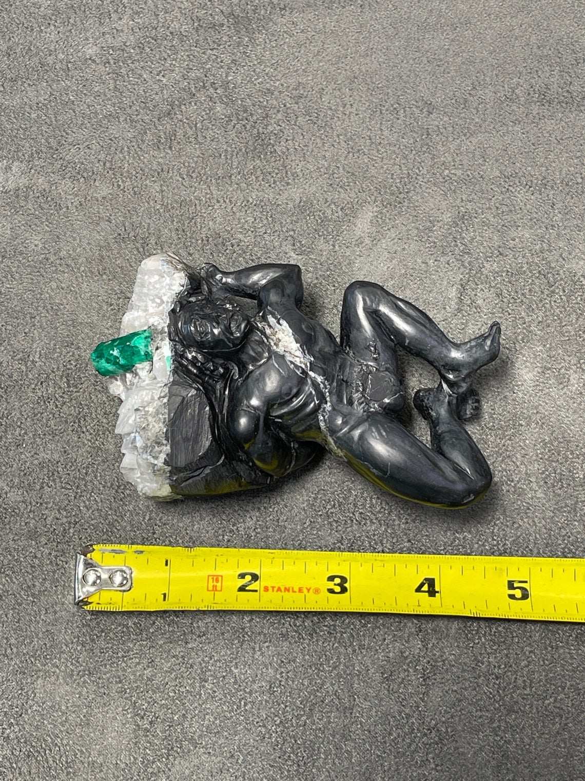 Colombian Emerald Miner Rough Crystal Sculpture