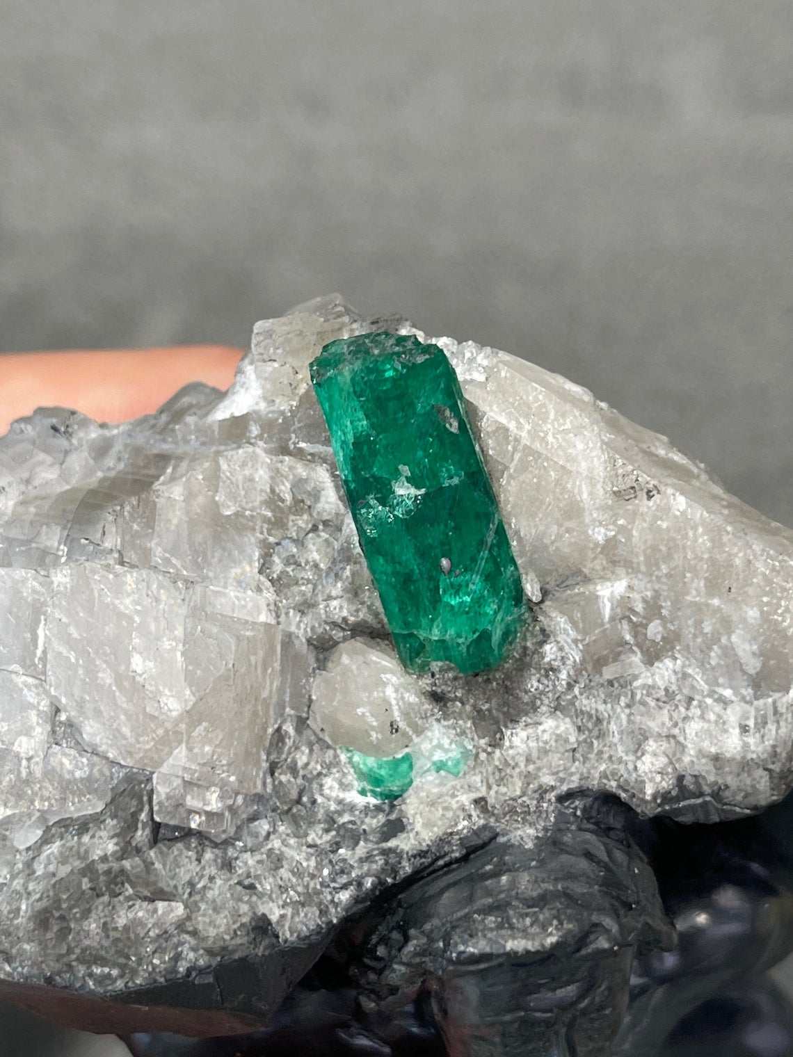 Colombian Emerald Miner Rough Crystal Sculpture