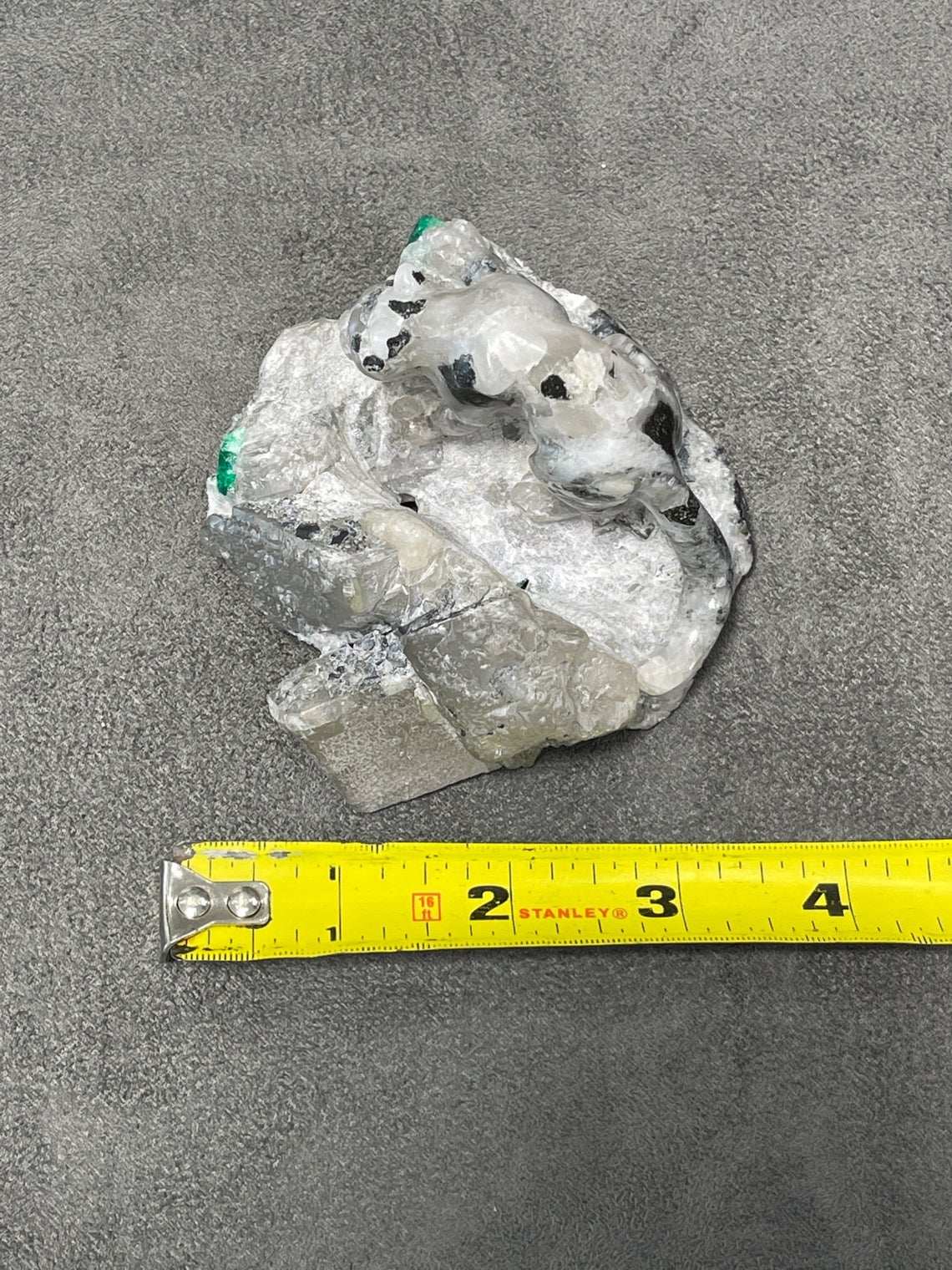 Colombian Emerald Panther Rough Crystal Sculpture